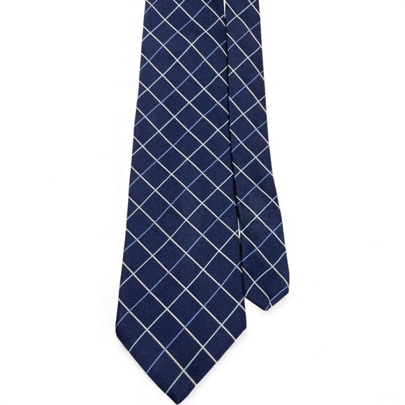 Brooks Brothers Makers Silk Tie Geometric Diamonds Blue - Picture 1 of 6
